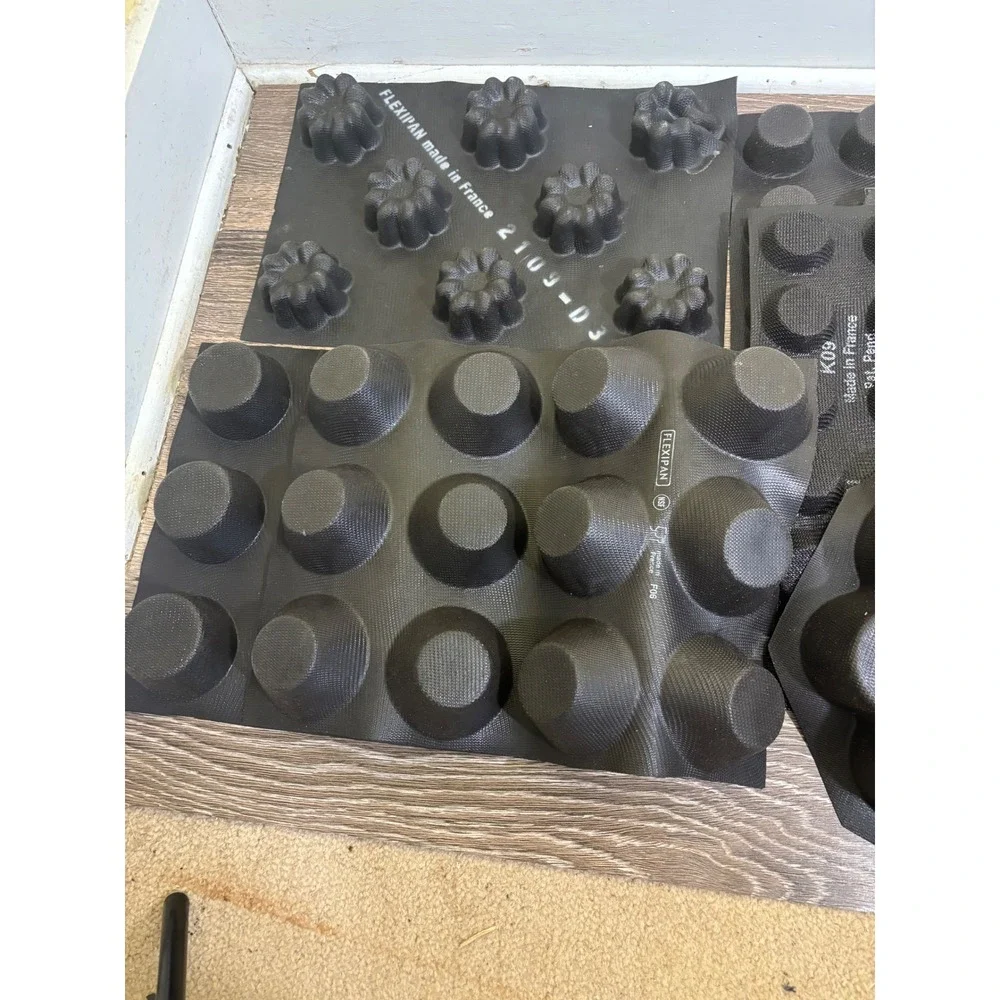 Demarle Flexipan Silicone Baking Molds Set 9pc France Professional Pastry Black